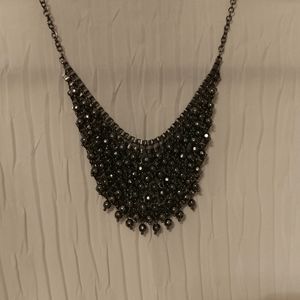 Black iridescent beaded Necklace